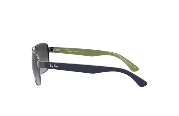 Ray-Ban Men Polished Gunmetal Square Grey Lens - Harland's Crate