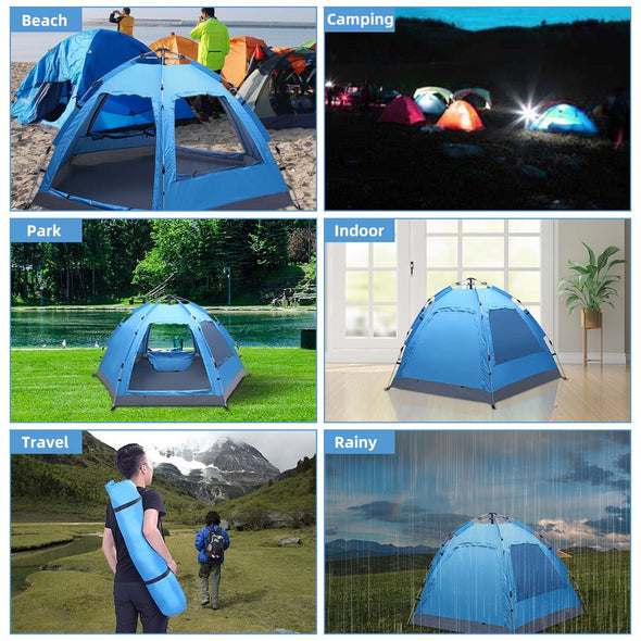 Waterproof Outdoor 3-4 Person Automatic Camping Tent - Harland's Crate